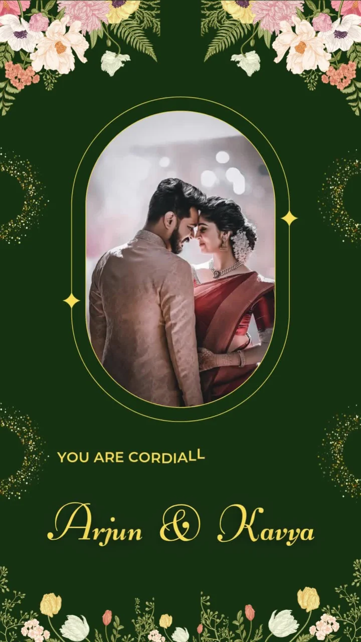 Purchase Green Color Peacock wedding invitation reel video by InvitationGuru