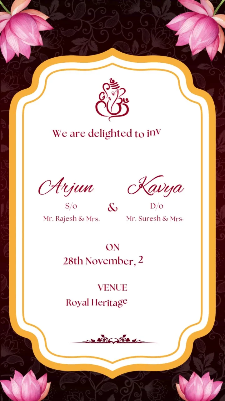 Lotus wedding invitation reel video by InvitationGuru