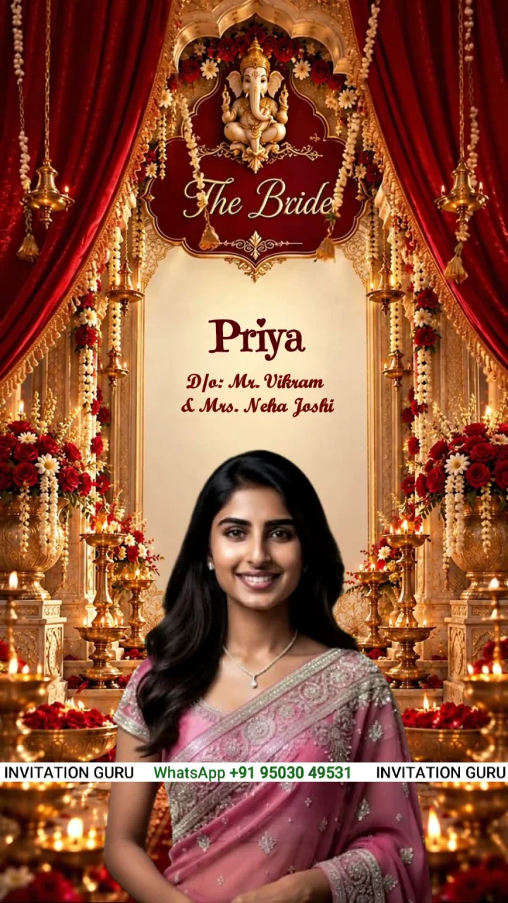 Ganeshji Royal Darbar 2525 hindu wedding invitation video by InvitationGuru