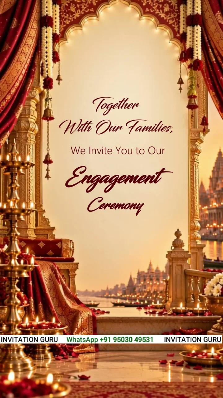 Banarasi Royal 7171 engagement invitation video by InvitationGuru
