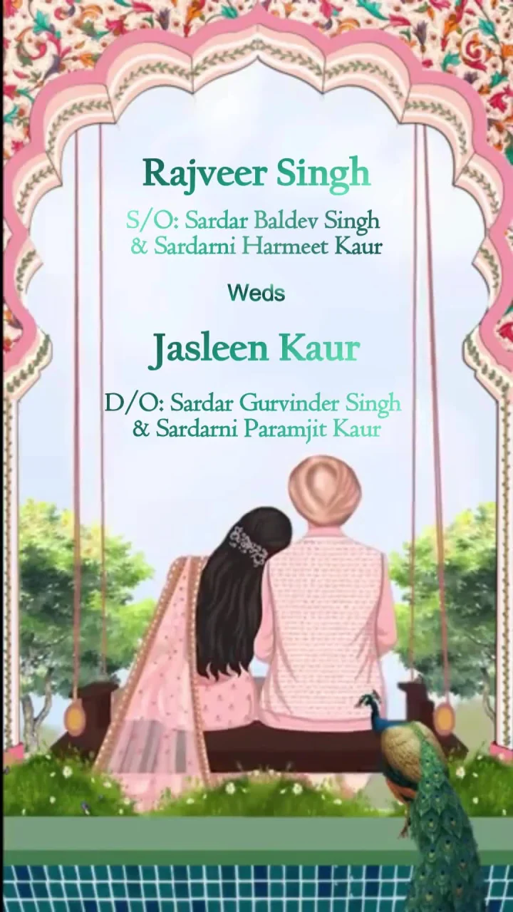 White Blue 2512 sikh wedding invitation video by InvitationGuru