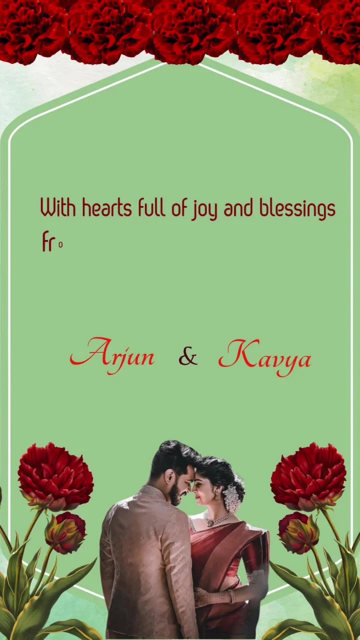 Purchase Green And Red wedding invitation reel video by InvitationGuru