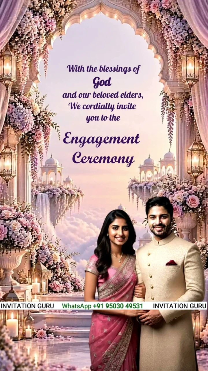 Dreamscape Floating Garden 4141 engagement invitation video by InvitationGuru
