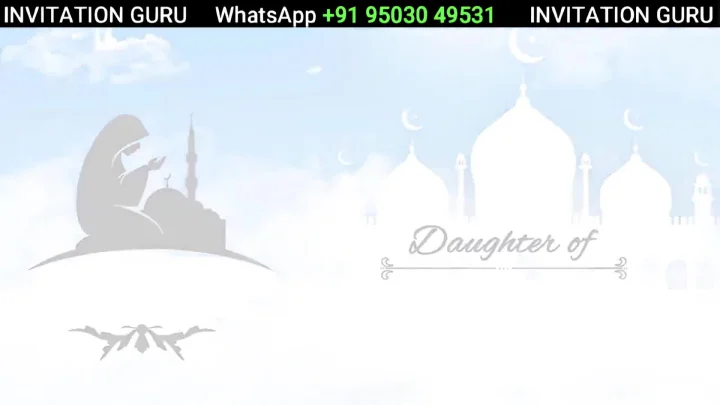 Orange Skyblue White 03 muslim wedding invitation video by InvitationGuru