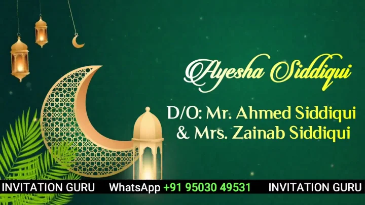Buy Silver Green 111 muslim wedding invitation video by InvitationGuru