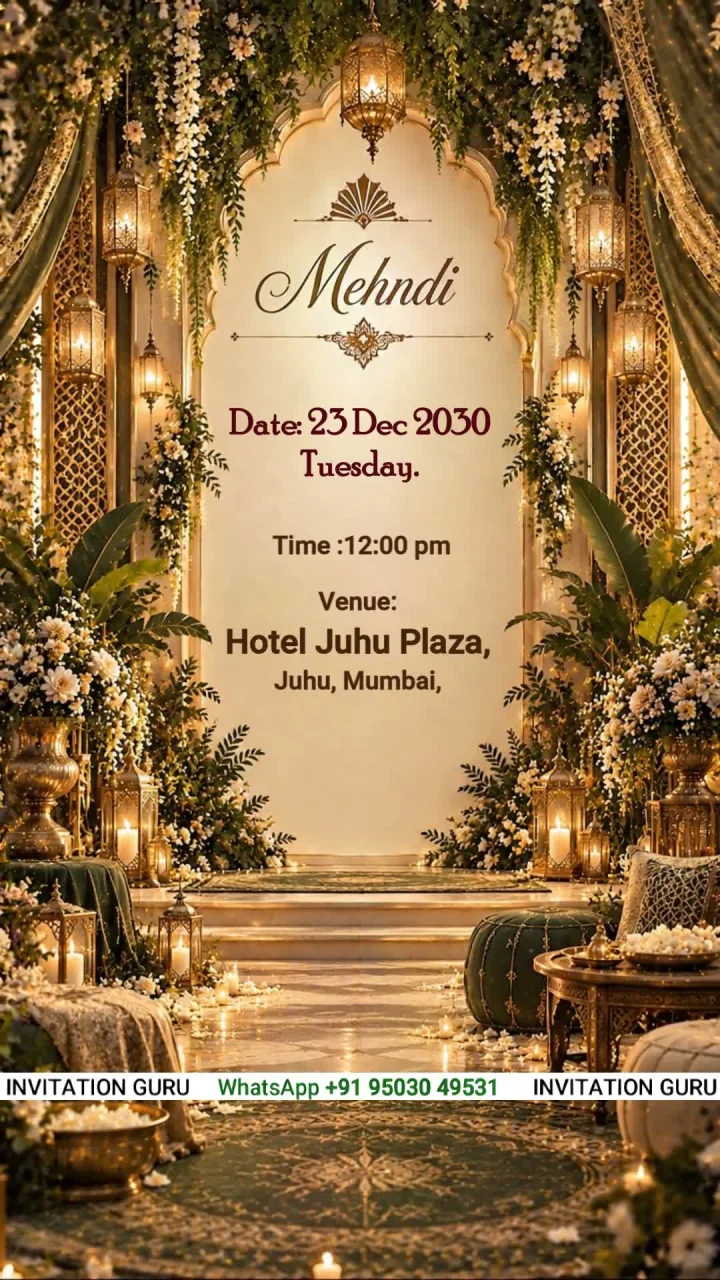 Art Deco Glamour Midnight 1010 hindu wedding invitation video by InvitationGuru