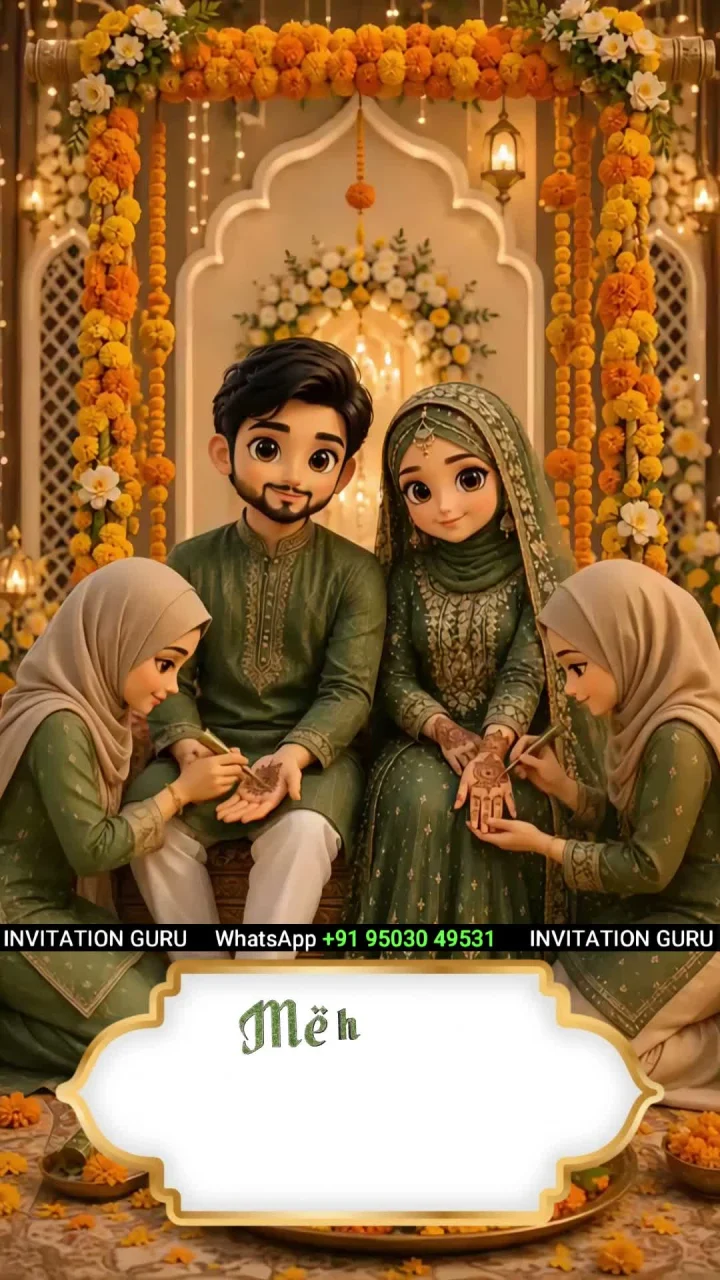 Royal Beign 1818 muslim wedding invitation video by InvitationGuru