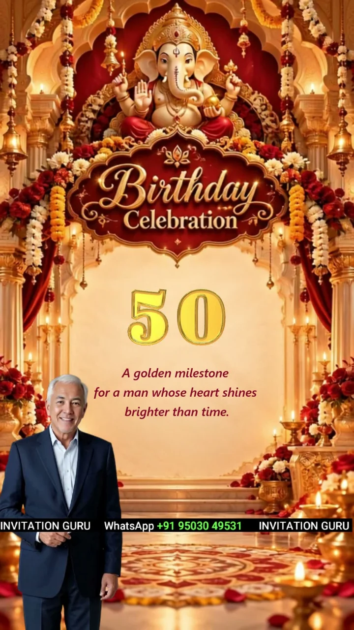 Milestone Ganeshji Royal 9595 milestone birthday invitation video by InvitationGuru