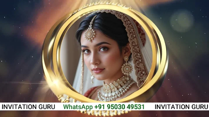 Brown Ganpati Golden 35 engagement invitation video by InvitationGuru