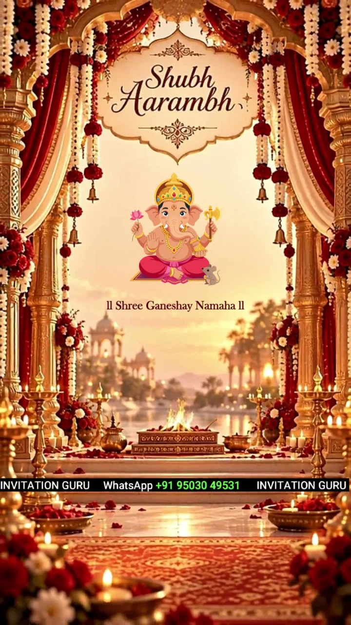 Sacred Fire Royal Mandap 2323 hindu wedding invitation video by InvitationGuru
