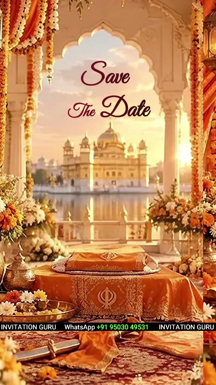 Anand Karaj Ki Kripa 3232 sikh wedding invitation video by InvitationGuru