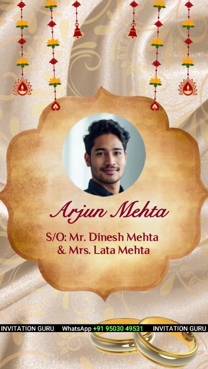 Royal Red Golden 01 engagement invitation video by InvitationGuru