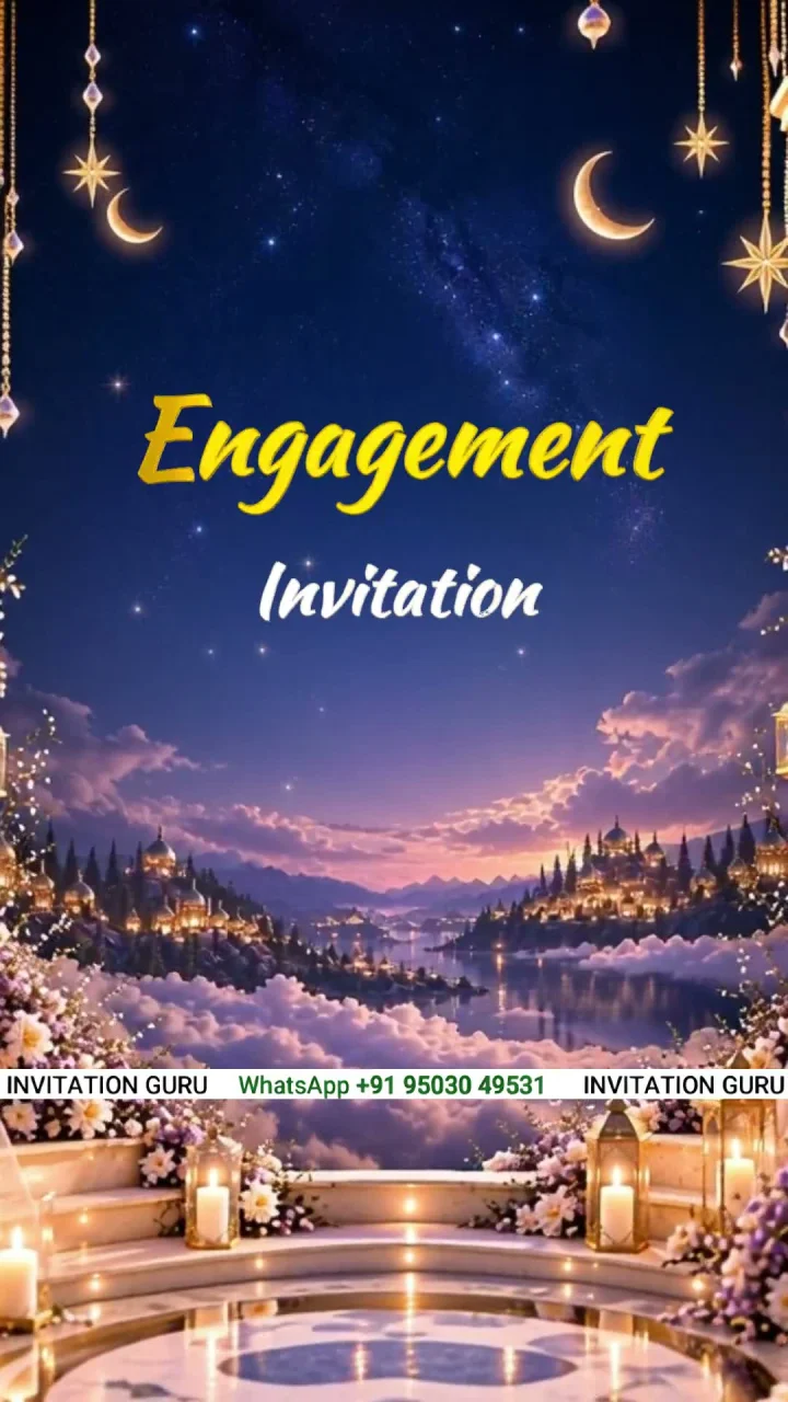 Celestial Starry 6363 engagement invitation video by InvitationGuru