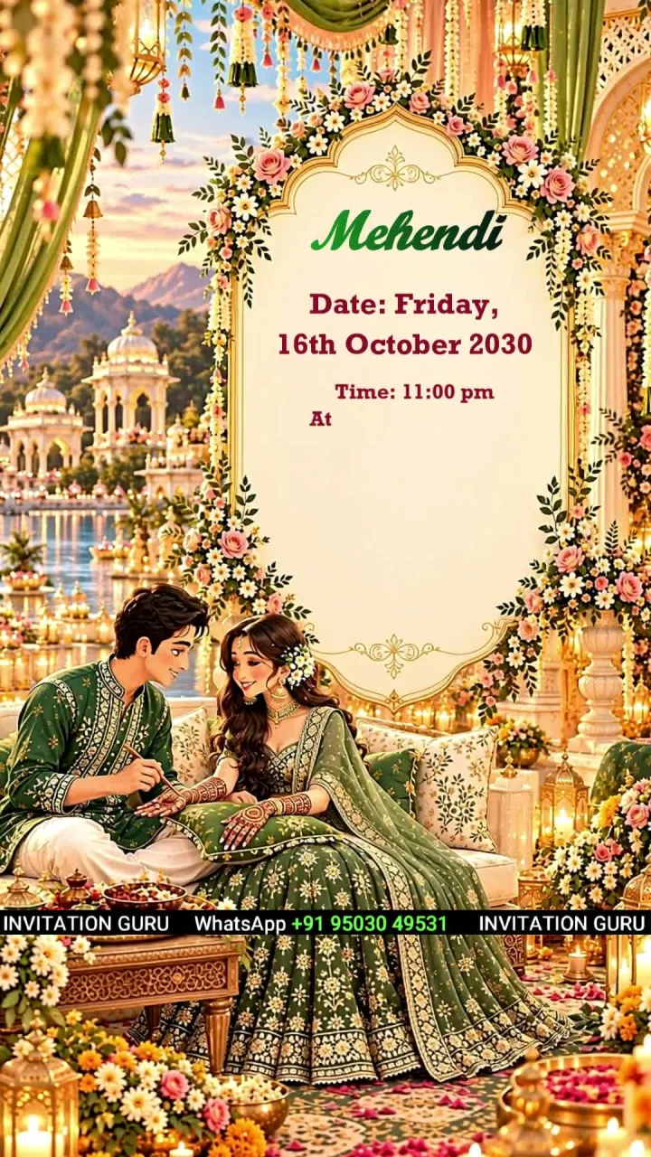Jain Dreamy Golden Palace 3434 3D wedding invitation video by InvitationGuru