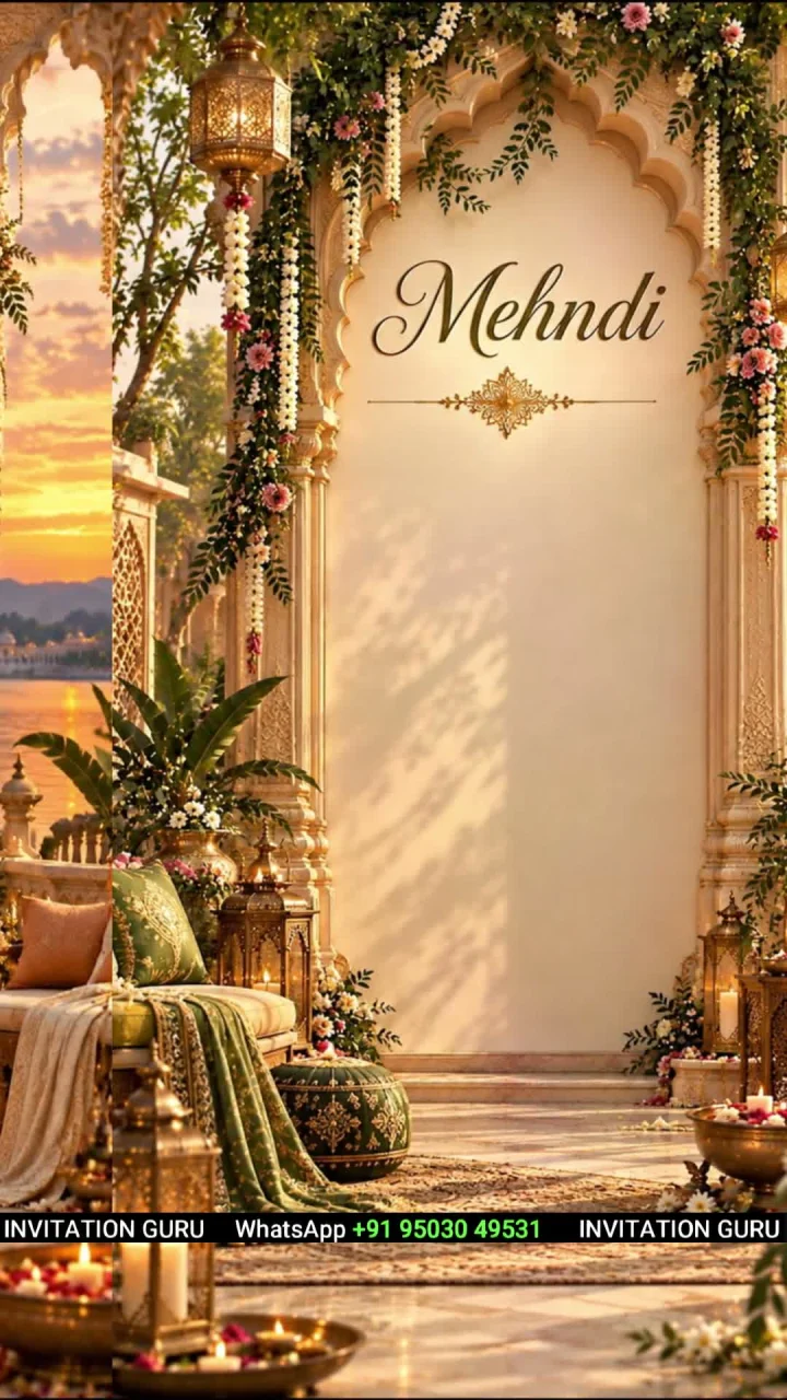 Contemporary Temple 1515 hindu wedding invitation video by InvitationGuru
