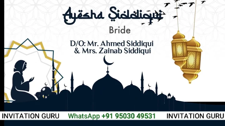 Black White 012 muslim wedding invitation video by InvitationGuru