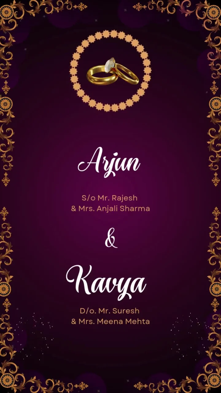 Purchase Magenta Decorative engagement invitation video by InvitationGuru
