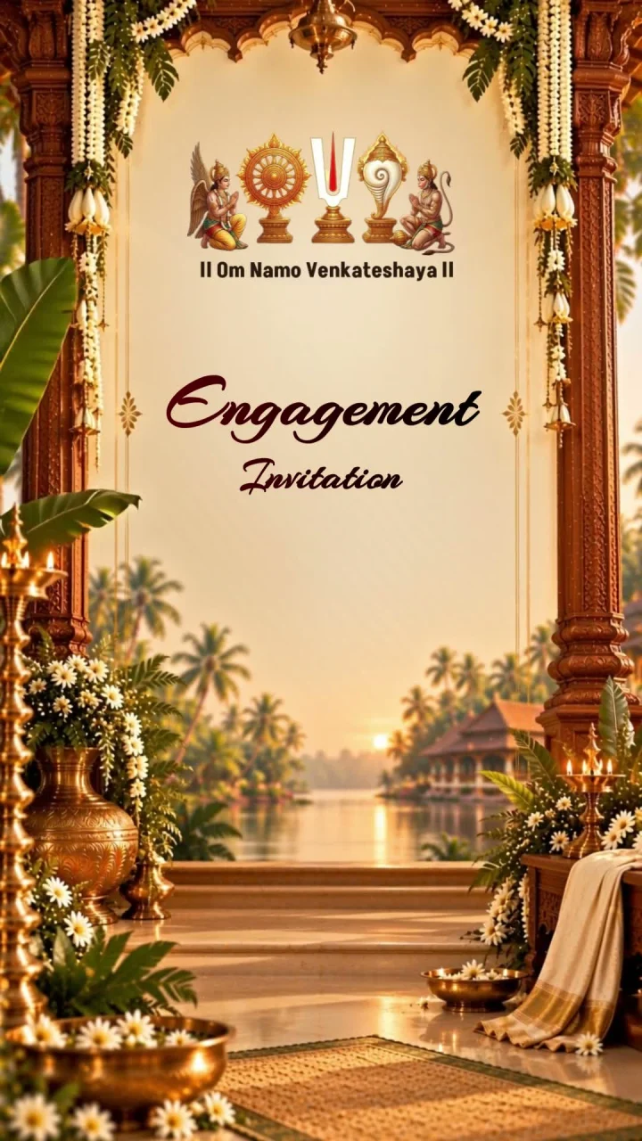 Kerala Palace Elegance 2121 engagement invitation video by InvitationGuru