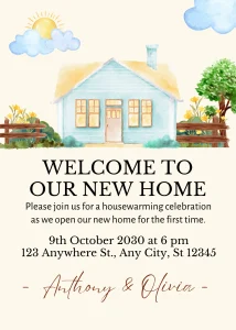 Elegant Beige and Gold Painted Patterns Housewarming Invitation Glitter Party E-Card