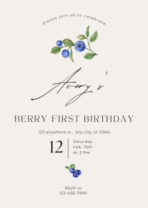 Fun Berry-Themed First Birthday Invitation for Kids Personalized WhatsApp Invite