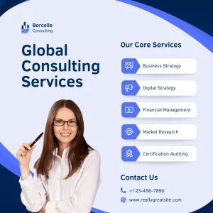 Digital Invitation Eye-catching Blue Corporate Global Consulting Services Instagram Post High-Quality Video Invite