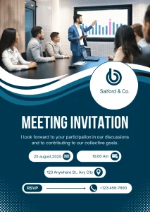 Modern Stylish Blue Modern Meeting Virtual Invitation High-Quality Video Invite