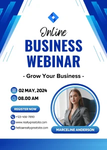 Modern Blue Modern Online Business Invitation Elegant Digital Invitation