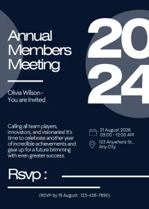 Digital Invitation Trendy Blue and Green Geometric Pattern Annual Meeting Invitation Interactive Digital Invitation