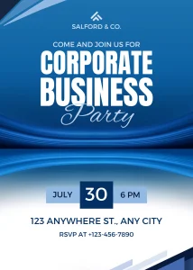 Elegant Blue and White Professional Corporate Business Party Invitation High-Quality Video Invite