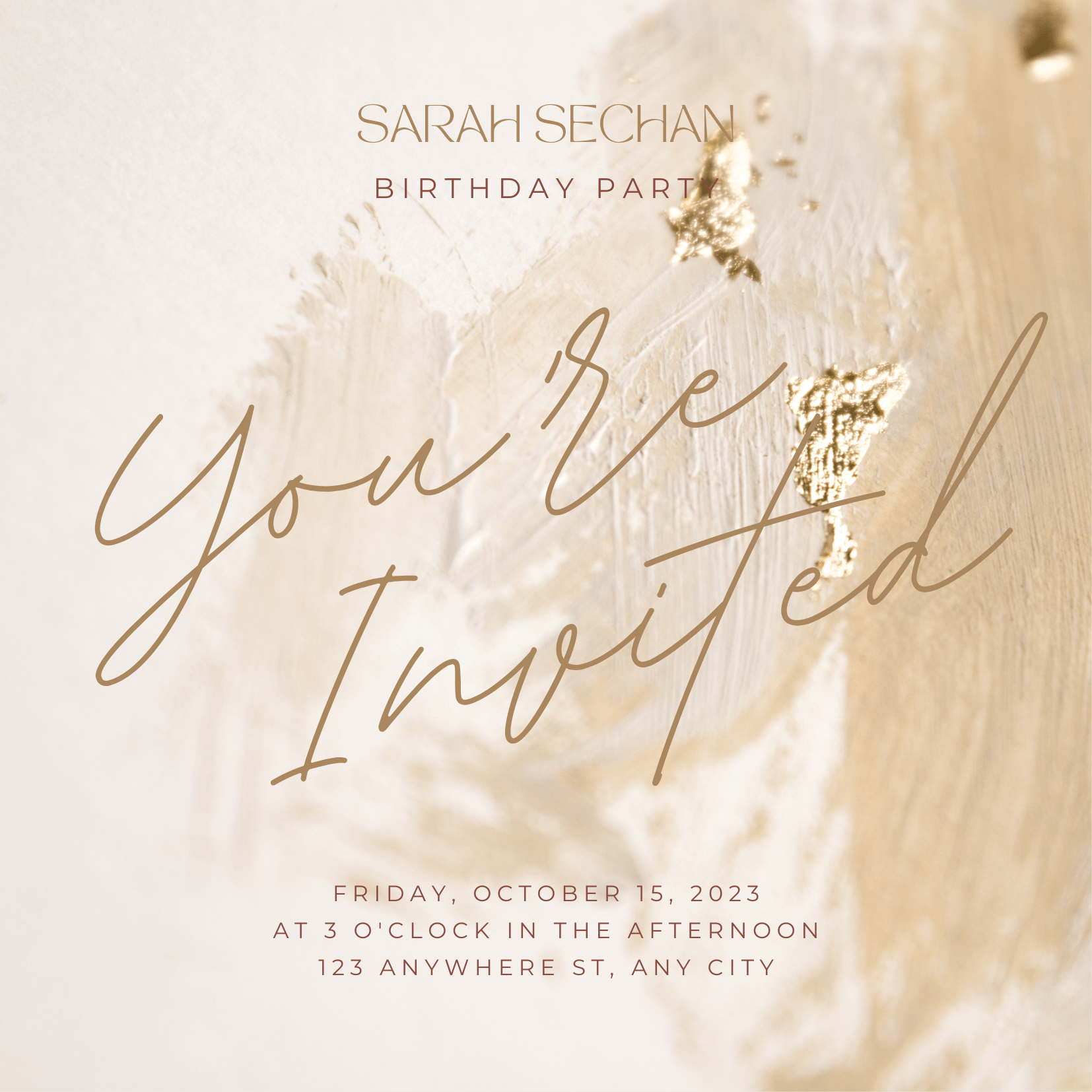 Minimalist Simple Brown Minimalist Birthday Party Invitation for Stylish Gatherings Luxury Celebration Invite