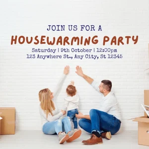 Digital Invitation Heartwarming Family Photo Housewarming Invitation Modern Party Invitation