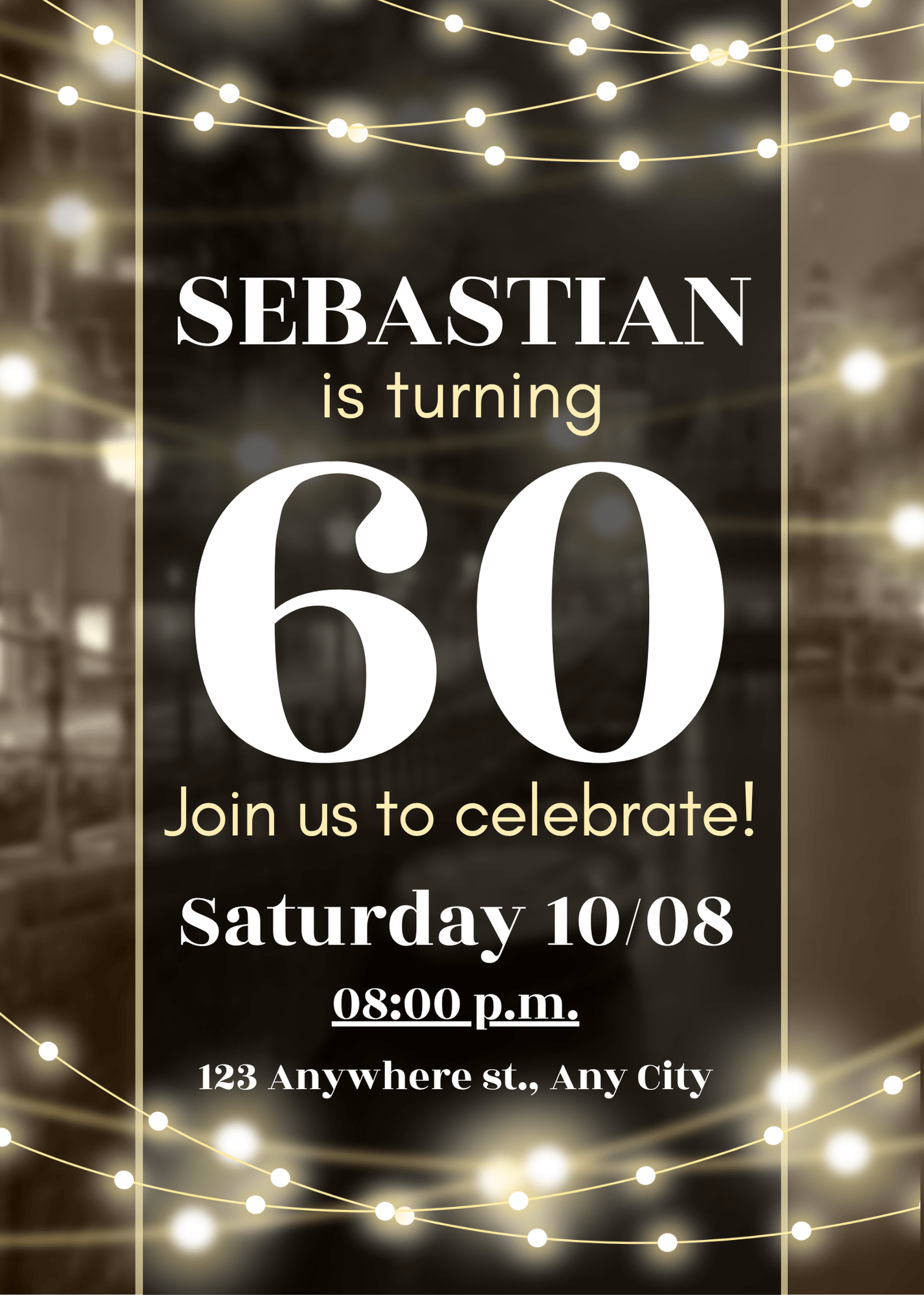 Gold Stunning Gold Birthday Invitation for Memorable Celebrations Trendy Event E-Card