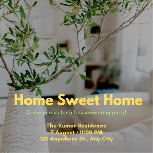 Party Bright Yellow Clean and Bold Housewarming Party Invitation Trendy Event E-Card