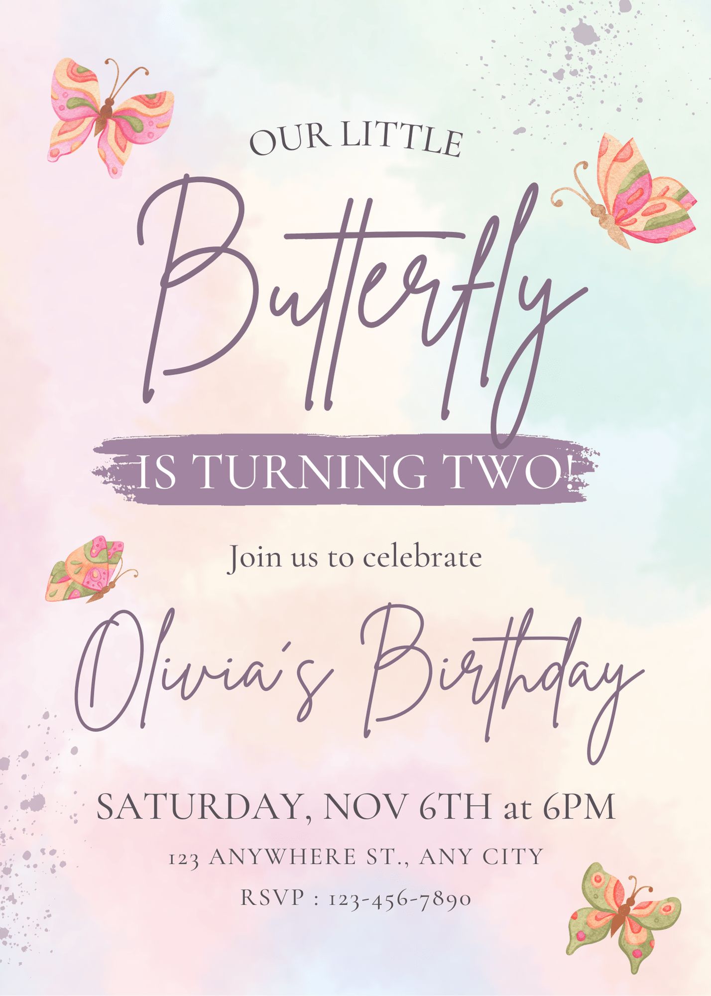 Birthday Simple Pink Birthday Invitation for Celebrating All Ages Elegant Digital Invitation