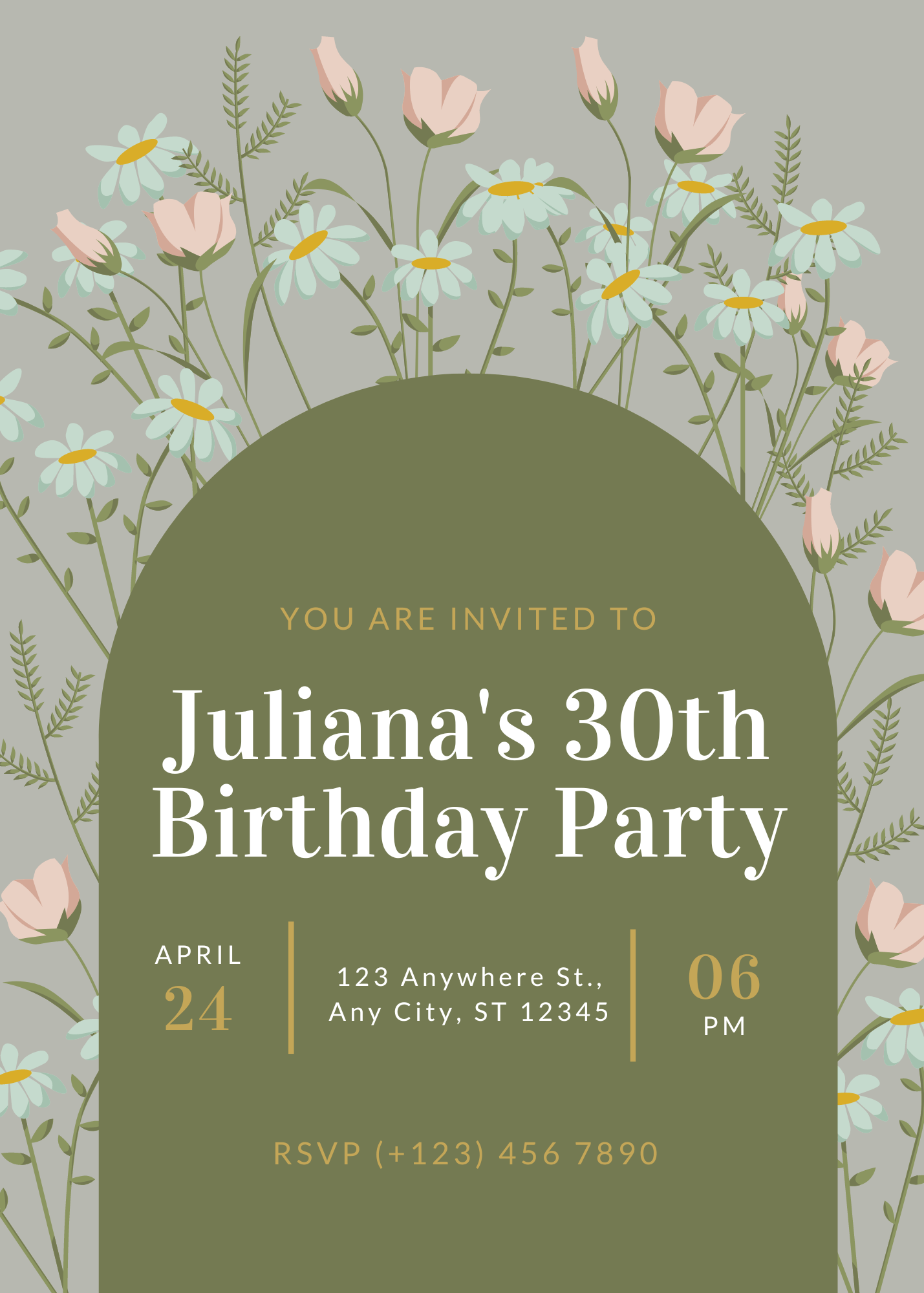 Floral Beautiful Pink Floral Birthday Invitation for Celebrating Special Moments Luxury Celebration Invite