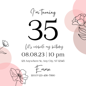 Elegant Beautiful Pink and Nude Floral Birthday Invitation for Elegant Celebrations Personalized WhatsApp Invite