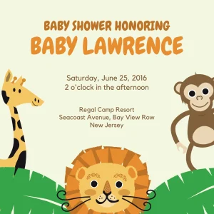 Fun Safari Baby Shower Invitation for Adventurous Celebrations Modern Party Invitation