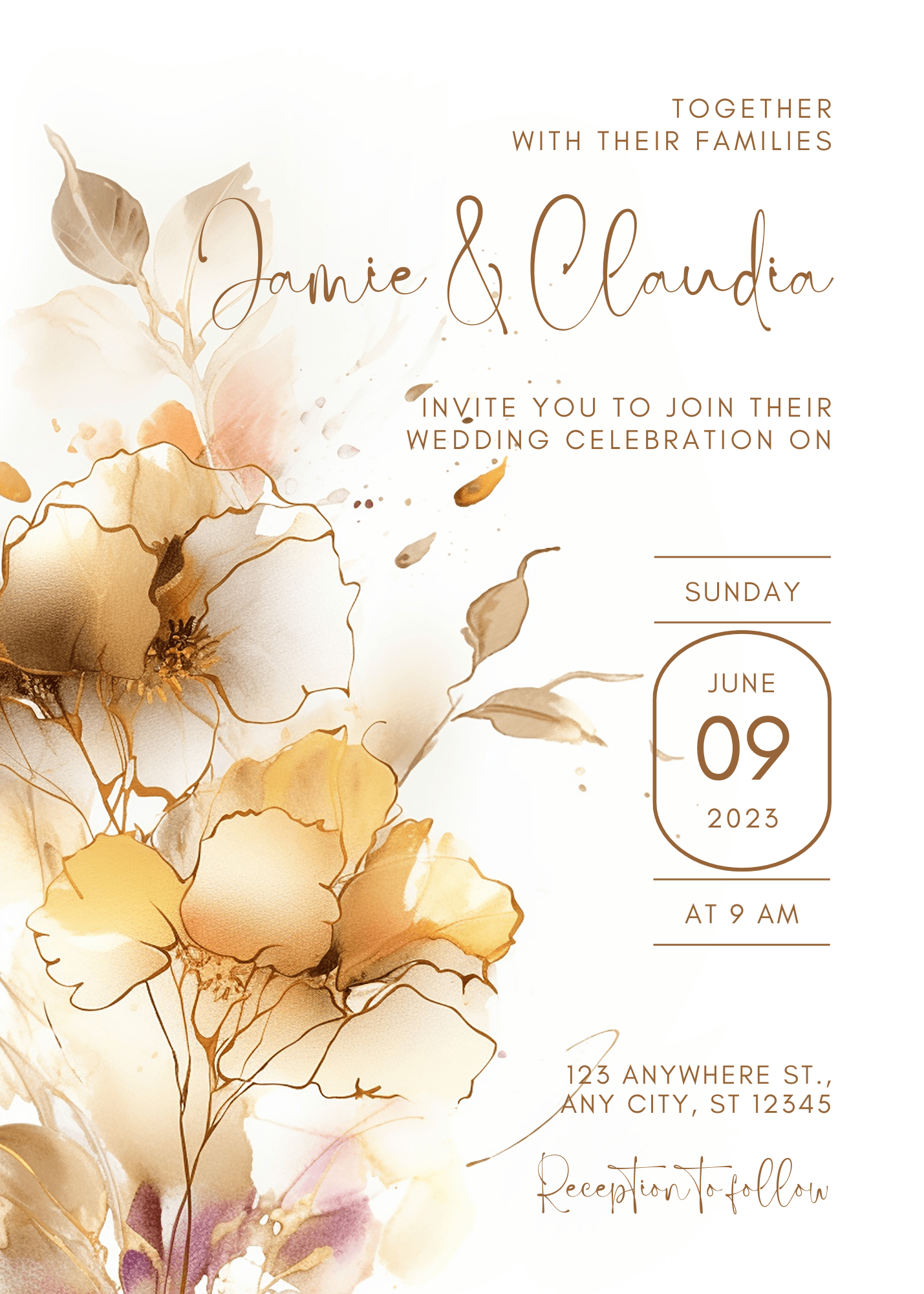 Modern White and Golden Modern Wedding Invitations for Timeless Celebrations Glitter Party E-Card