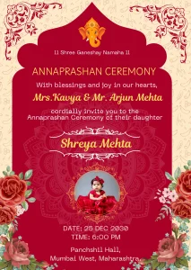 Annaprashan Ceremony Beige Brown Card 01