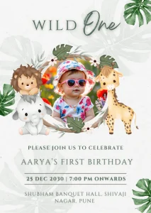 Birthday Invite Jungle Theme 100
