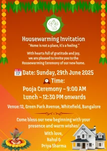 Housewarming Invitation Eng Yellow Red Card 201