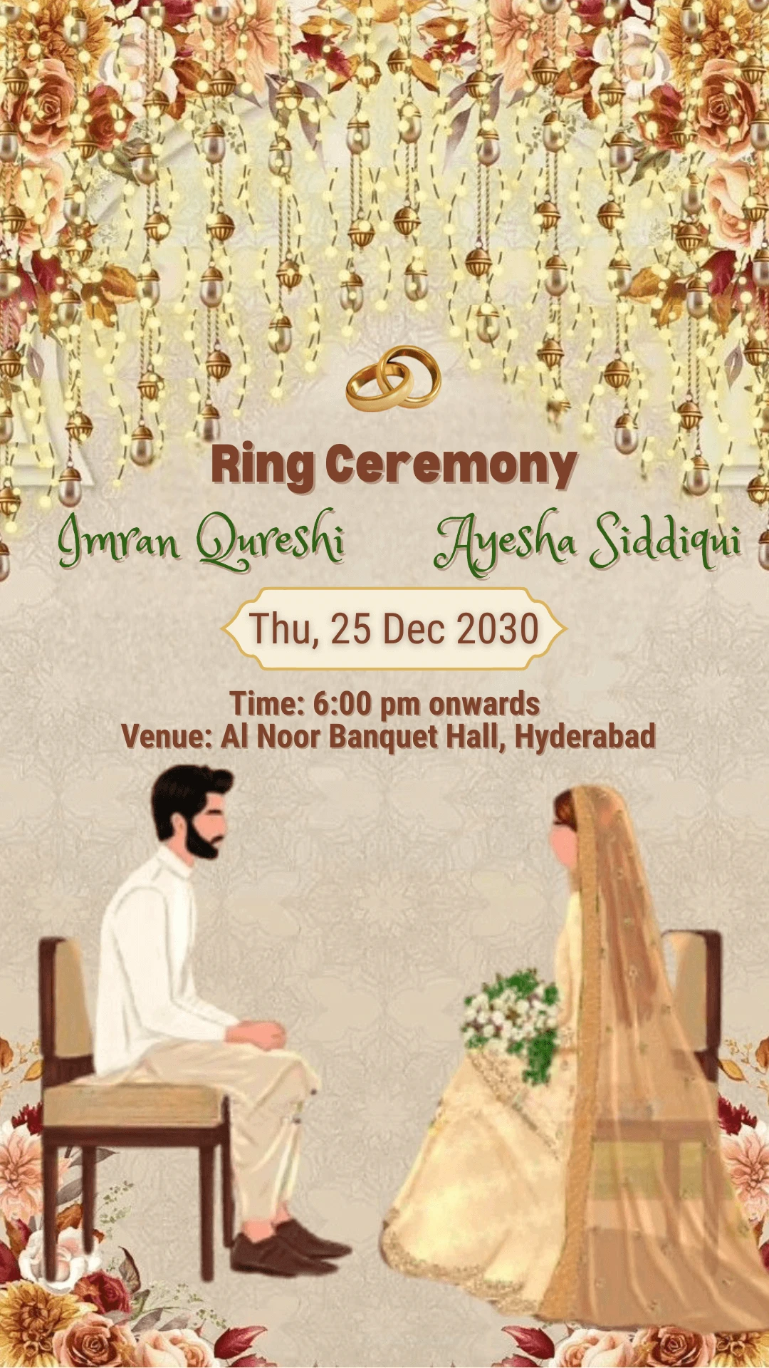 Muslim Ring Ceremony Beige Brown Theme 398