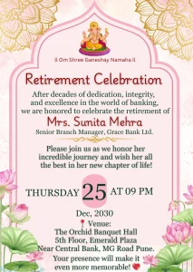 Retirement Celebration Eng Pink Lotus Them Card 05