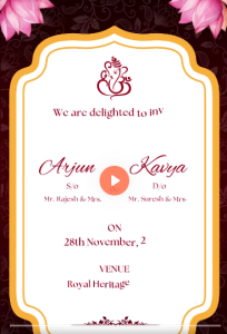 Get Lotus Theme Wedding Invitation Video