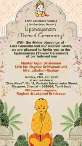Upanayanam Ceremony Eng Theme Card 135