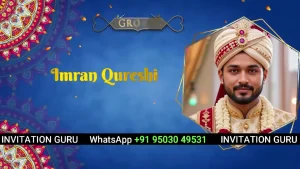Muslim Wedding Invite Blue Hexagonal 09 | Luxury Digital Wedding Invitation