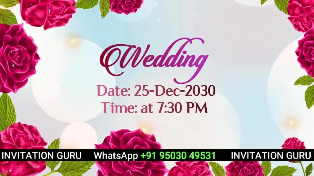 Wedding Invite Pink Roses 198 – personalised wedding invitation video by InvitationGuru