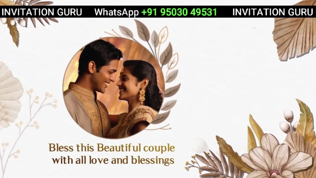 Wedding Invite Brown Big Leaf 160 – personalised wedding invitation video by InvitationGuru