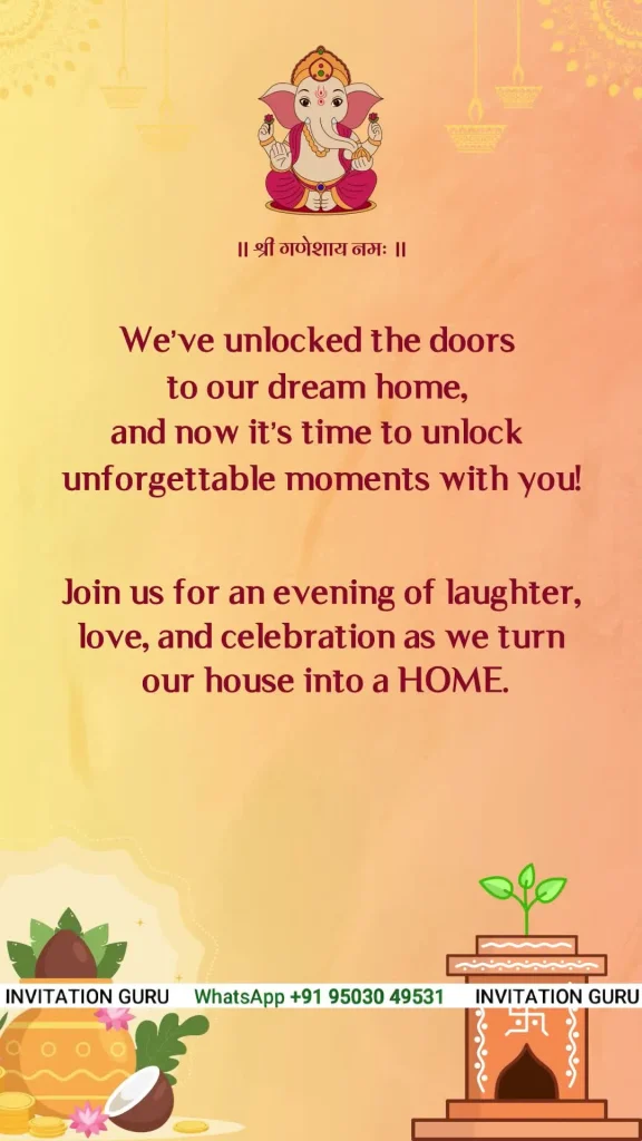 House Warming Story Theme Yellow & Red Theme 03 – personalised housewarming invitation video by InvitationGuru