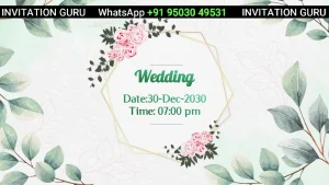 Wedding Invite Green Leaf 103 | Exclusive Wedding Video Invitation